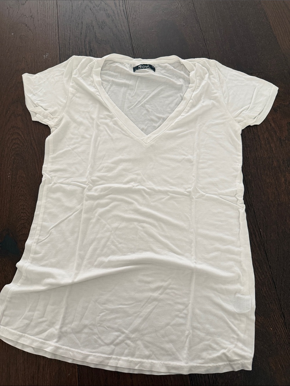 Michael Lauren White Short Sleeve V-Neck Tee